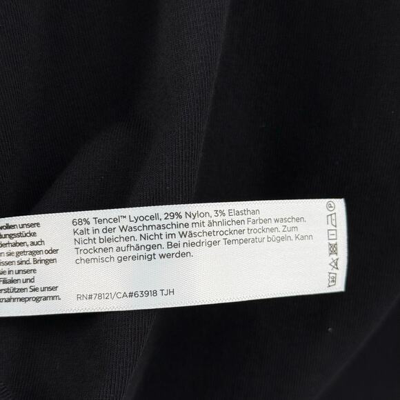 EILEEN FISHER Tee Dress Size Small Pockets Black NEW Short Sleeve Stretch Basic - Picture 7 of 7